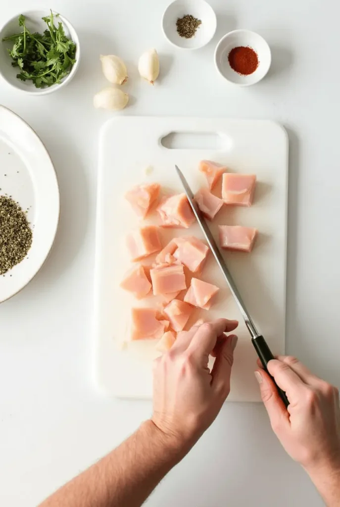 Knusprige Hähnchen Bites, schnelles Abendessen, gesunde Hähnchen Rezepte, Low Carb Abendessen, 25 Minuten Rezept, Knoblauch Hähnchen,